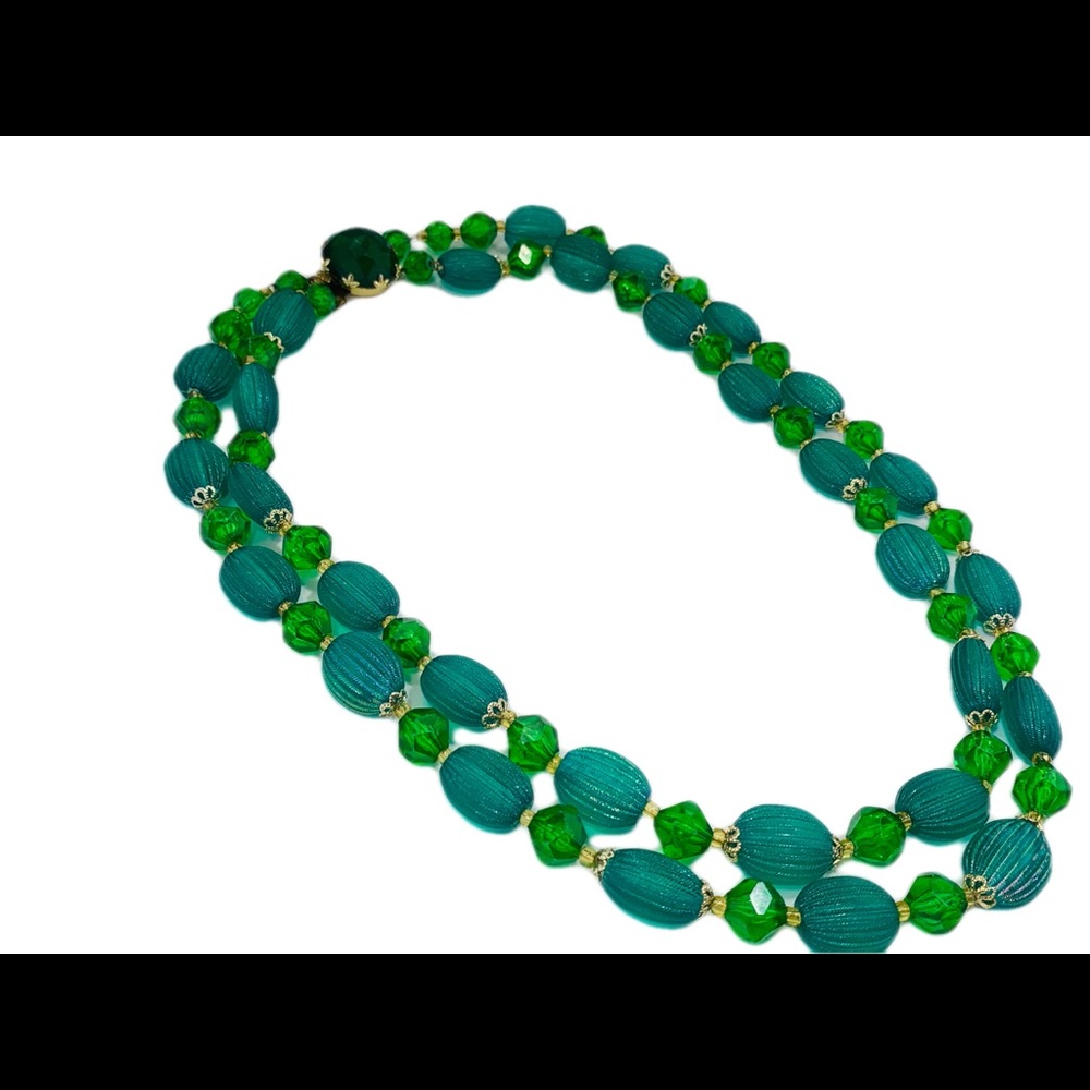 German green beaded necklace